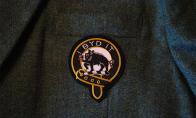 A 2.5-inch in diameter, embroidered Clan Badge suitable for sewing on a blazer, or jacket.